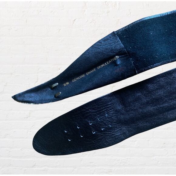 Vintage genuine snake skin/leather belt - Picture 3 of 7